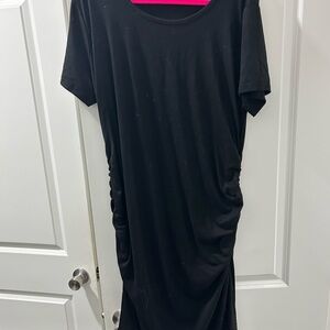 Elegant Black Ruched Dress